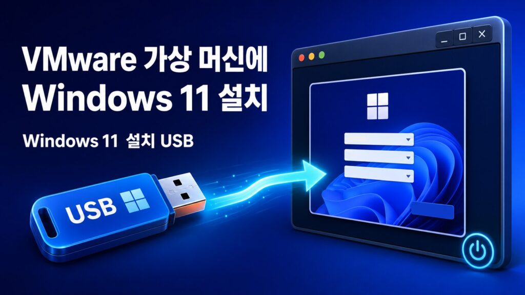 VMware 가상 머신에 Windows 11 설치, VMware 설치 USB 부팅