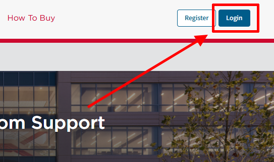 Broadcom Support 로그인 버튼