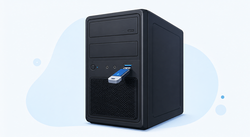 본체에 USB 연결 일러스트
