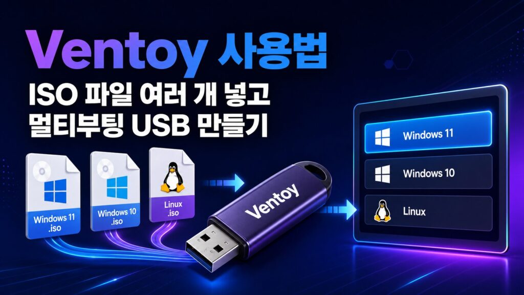 Ventoy 사용법: ISO 파일 여러 개 넣고 멀티부팅 USB 만들기