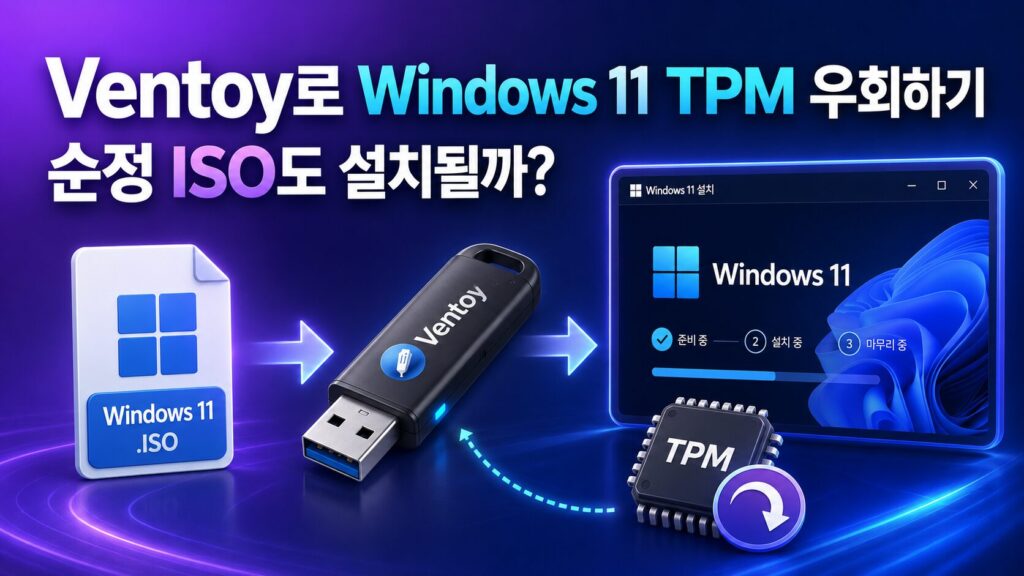 Ventoy 로 Windows 11 TPM 우회하기: 순정 ISO 도 설치될까?