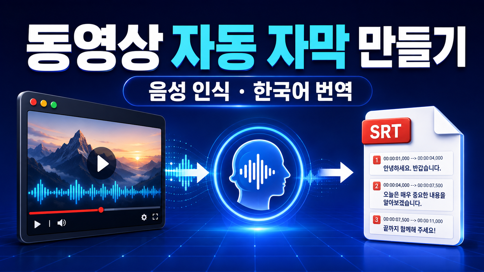 동영상 음성 인식과 한국어 번역을 이용한 자동 자막 만들기