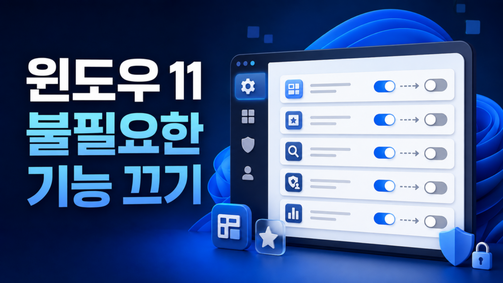 윈도우 11 불필요한 기능 끄기 설정 대표 이미지