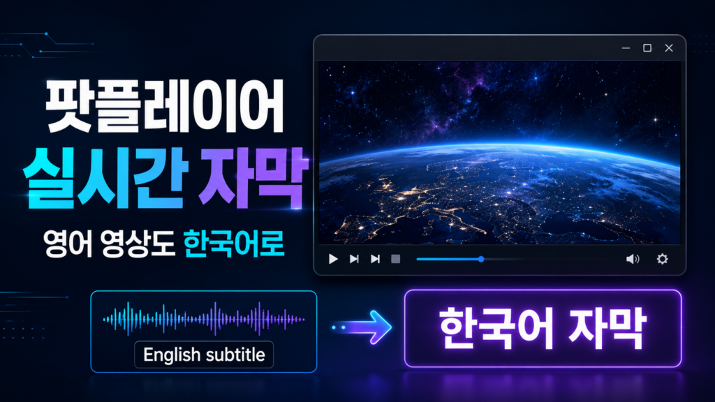 팟플레이어 실시간 자막 생성 및 번역 방법